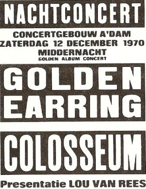 Golden Earring show poster Amsterdam - Congresgebouw 1970